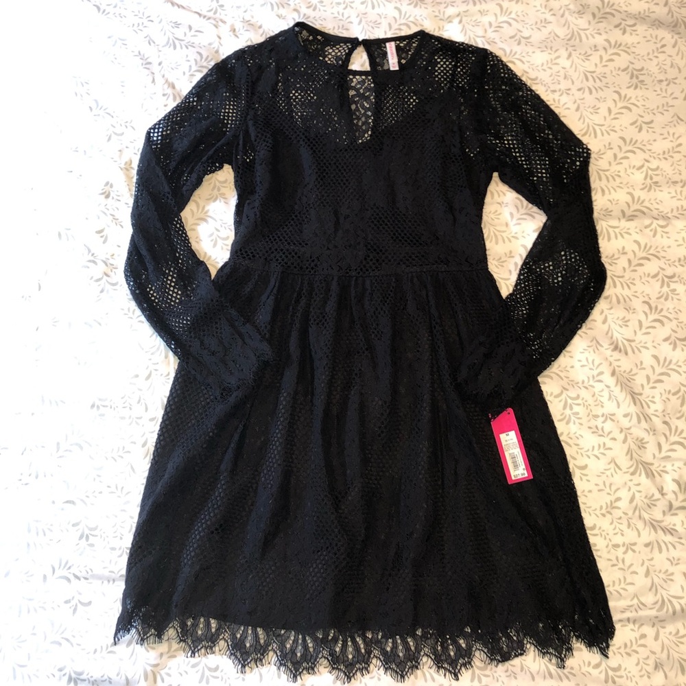 Black Lace Overlay Dress